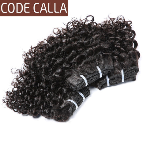 Code Calla Kinky Curly Bundles Brazilian Raw Unprocessed Pre-colored Virgin Human Hair Weave Bundles Extensions Double Drawn