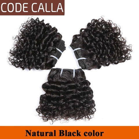 Code Calla Kinky Curly Bundles Brazilian Raw Unprocessed Pre-colored Virgin Human Hair Weave Bundles Extensions Double Drawn