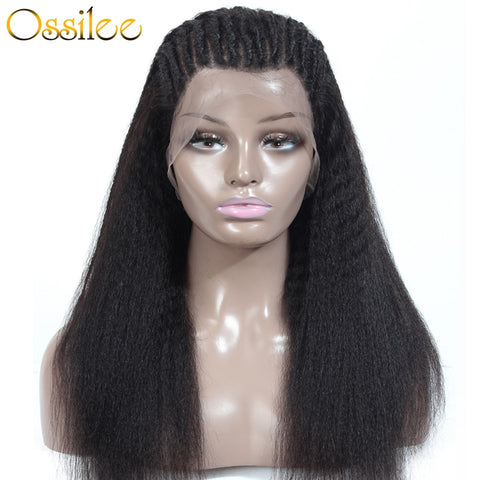 360 Lace Frontal Wig Kinky Straight Wig Lace Frontal Human Hair Wigs Yaki Human Hair Wig Ossilee Remy Hair