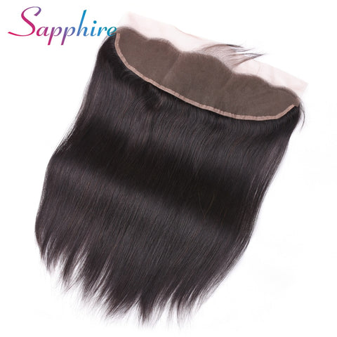 Sapphire Hair Ear to Ear Lace Frontal Closure 13X4 Free Part With Baby Hair Brazilian Straight Human Hair Non Remy Hair