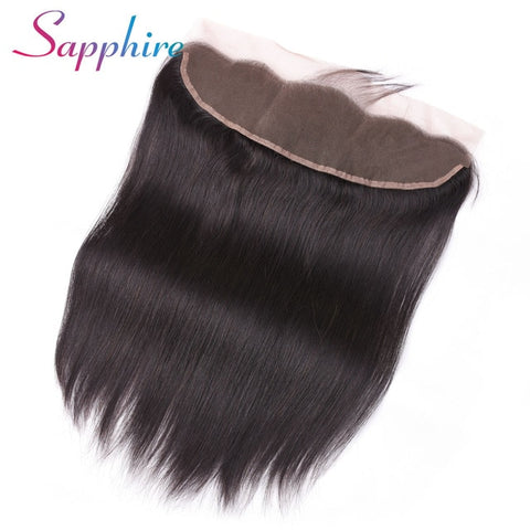 Sapphire Hair Ear to Ear Lace Frontal Closure 13X4 Free Part With Baby Hair Brazilian Straight Human Hair Non Remy Hair